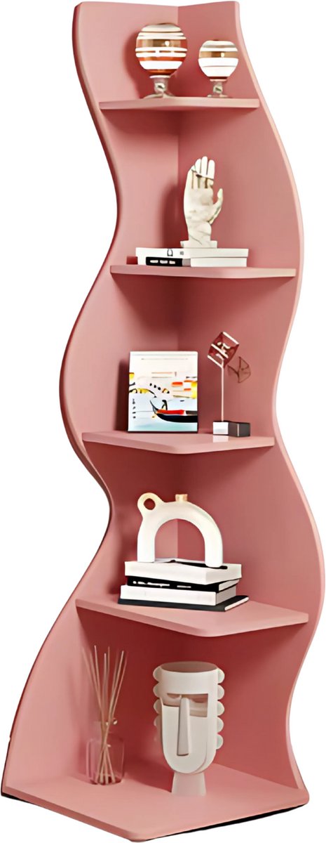 Moderne boekenkast 5 lagen - Zwart - Boekenrek - Woonkamer, slaapkamer en kinderkamer - Hout - 50 cm (D) × 48 cm (B) × 177 cm (H)