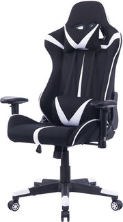 Bolt Edge Gamestoel - Wit/Zwart - Ergonomisch - Verstelbaar - Met Rugleuning en Armleuning - Stoffen Bekleding