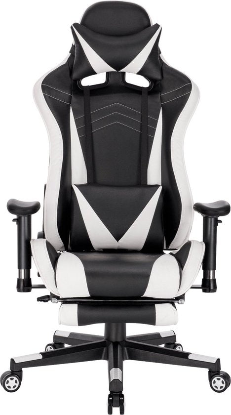 Bolt Edge Gaming Stoel - Wit - Ergonomisch - Kunstleer - Verstelbaar - Inclusief voetsteun