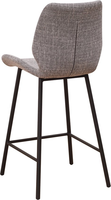 Barkruk - Lichtgrijs - 67cm zithoogte - Set van 1 - Voor keuken en bar - Met rugleuning - Ergonomische barstoelen