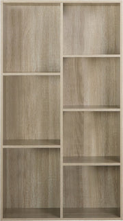 Boekenkast Geralt - 7 vakken - Oak - 59.5 x 29.5 x 108 cm - Boekenplank - Woonkamer, slaapkamer en kinderkamer - Hout - MDF