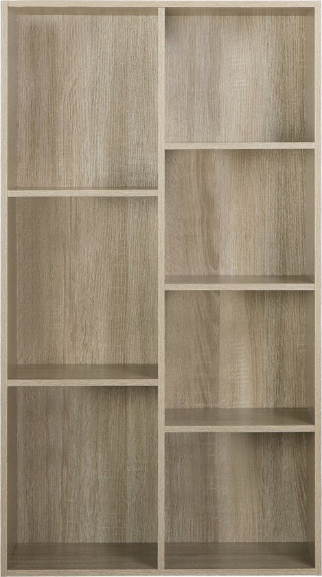 Boekenkast Geralt - 7 vakken - Oak - 59.5 x 29.5 x 108 cm - Boekenplank - Woonkamer, slaapkamer en kinderkamer - Hout - MDF