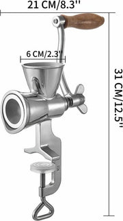 Happyment Koffiemolen Deluxe - Graanmolen – Met Tafelklem - RVS - Handmatig