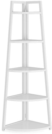 Hoekkast Myralis - Vakkenkast 180cm - Boekenrek Hoekmeubel - Opbergrek 5 Lagen - Wit