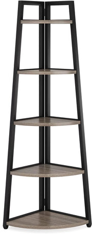 Hoekkast Xaviero - Vakkenkast 180cm - Boekenrek Hoekmeubel - Opbergrek 5 Lagen - Donkergrijs