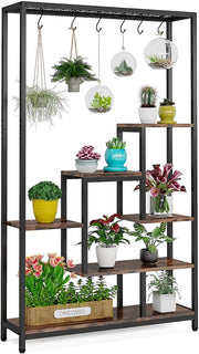 Plantenstandaard met 5 lagen - Plantenrek voor Binnen - 180cm - Plantenladder - Bruin