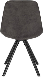 Happyment Bezoekersstoel Cozi - Eetkamerstoel - Antraciet stof - Houten poten - Set van 2 - Zithoogte 46 cm - Deluxe