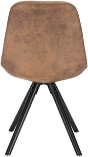Bolt Edge Bezoekersstoelen - Donkerbruin stof - Houten poten - Zithoogte 46cm - Set van 2