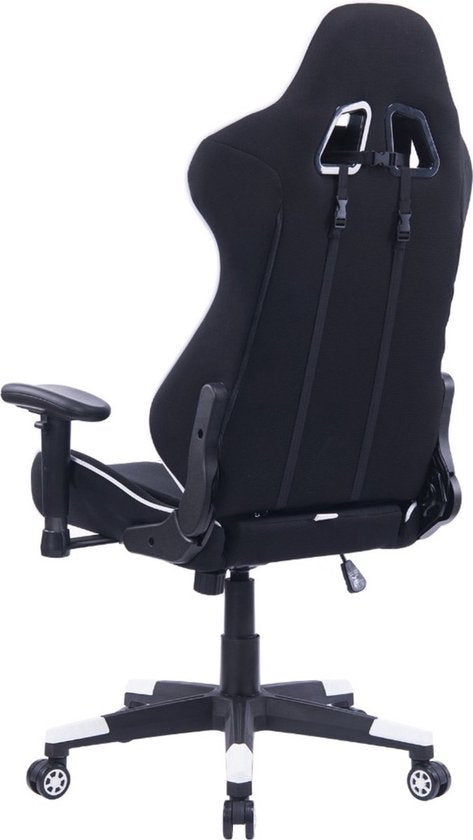 Bolt Edge Gamestoel - Wit/Zwart - Ergonomisch - Verstelbaar - Met Rugleuning en Armleuning - Stoffen Bekleding