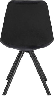 Bezoekersstoelen - Zwart Velvet - Houten poten - Zithoogte 46cm - Set van 2