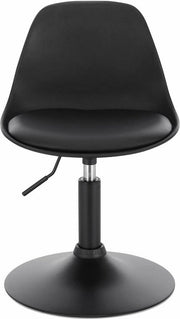 Mini Barkruk Diva - Zwart - Set van 1 - Kleine ronde kruk - Keuken - Barstoel - Kunstleer - Verstelbaar in hoogte - Zithoogte 37-49cm
