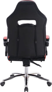 Happyment Gamestoel Manchester - leer - Met rugleuning en armleuning - In hoogte verstelbaar - Ergonomisch - Rood