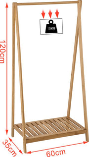 Happyment Kledingrek Fery met plank - Garderobekast organizer - Schoenenrek - Garderoberek - Slaapkamer - Kledingkast hout - Bruin