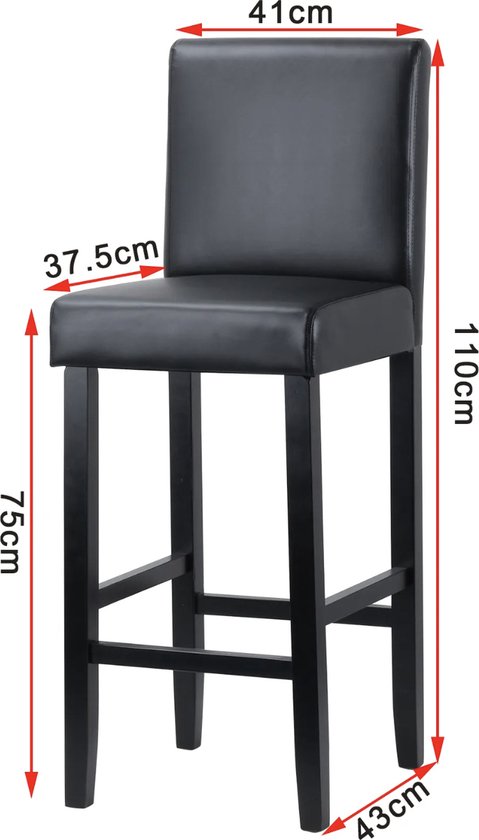 Barkruk Deluxe Juza - Industrial - Grijs - Barkrukken set van 2 - Barstoel Kruk - Barstoelen met rugleuning - Keukenstoel - Kunstleer