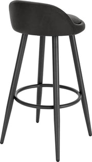 Leren Barkruk - Ergonomisch - Antraciet - Kleine rugleuning - Zithoogte 69cm