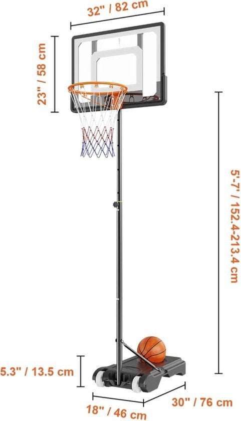 Verstelbare basketbalpaal PRO - Basketbalring - Voor buiten
