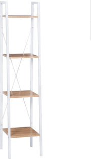 Happyment Boekenkast Liva industrieel - 4 lagen - Bruin - Boekenrek - Woonkamer, slaapkamer en kinderkamer - Hout - Zwart - 34 x 35 x 148 cm