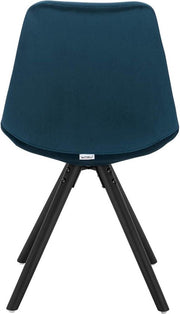 Bezoekersstoelen - Blauw Velvet - Houten poten - Zithoogte 46cm - Set van 2