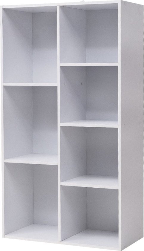 Bolt Edge Boekenkast - Wit - 7 vakken - Voor woonkamer of kinderkamer - MDF