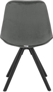 Bezoekersstoelen - Donkergrijs Velvet - Houten poten - Zithoogte 46cm - Set van 2