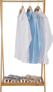 Happyment Kledingrek Fery met plank - Garderobekast organizer - Schoenenrek - Garderoberek - Slaapkamer - Kledingkast hout - Bruin