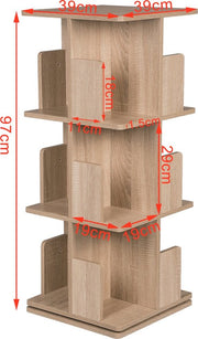 Bolt Edge Draaibare Boekenkast - Modern - Oak - Hout - 3 lagen - 39x39x97cm