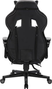 Gaming stoel Hybride - Verstelbaar in hoogte - Met voetsteun - Gamestoel - Chair - Ergonomische bureaustoel - Chair - Zwart - Kunstleer