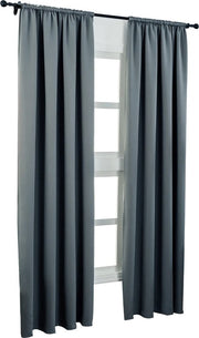 Happyment Gordijnen set Diva 2 stuks - Donkergrijs 135x245cm - Verduisterend - met Plooiband - Fluweel Isolerend