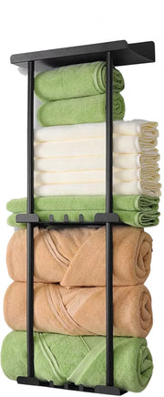 Handdoekenrek badkamer - 80cm - Voor Badkamer en Keuken - Handdoekrek - 3 lagen - Wandmontage