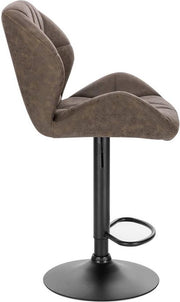 Barkruk - Bruin Kunstleer - Rugleuning - Verstelbaar - Zithoogte 60-82cm