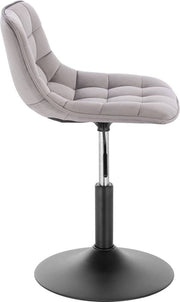 Barkruk Dio Industrial Lichtgrijs - Barkrukken set van 1 - Barstoel Kruk - Barstoelen met rugleuning - Keukenstoel - In hoogte verstelbaar - Velvet