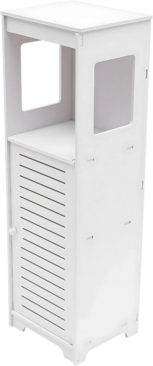 Badkameropbergkast - Badkamermeubel - Ladekast - Voor Badkamer, Slaapkamer & Studeerkamer - 4-Laags Kast - 28x25x90 cm
