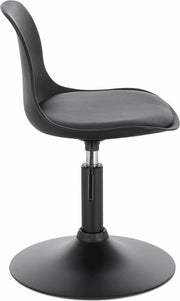 Mini Barkruk Diva - Zwart - Set van 1 - Kleine ronde kruk - Keuken - Barstoel - Kunstleer - Verstelbaar in hoogte - Zithoogte 37-49cm
