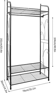 Moderne kledingkast Valora metaal - Kledingrek - Goud - Met kledingroede voor hal, slaapkamer of woonkamer - 80cm