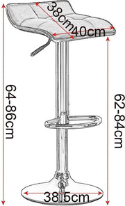 Barkruk - Donkergrijs - Linnen - Verstelbaar - Mini rugleuning - Zithoogte 62-84cm - Set van 1