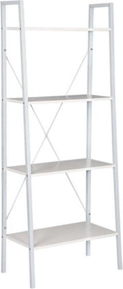 Happyment Boekenkast Udi industrieel - 4 lagen - Wit - Boekenrek - Woonkamer, slaapkamer en kinderkamer - Hout - Wit - 60x35x148cm