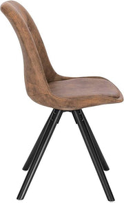 Bolt Edge Bezoekersstoelen - Donkerbruin stof - Houten poten - Zithoogte 46cm - Set van 2