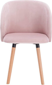 Stoelen Set van 4 - Velvet Roze - Met Armleuning - Eetkamerstoel - Vergaderstoel
