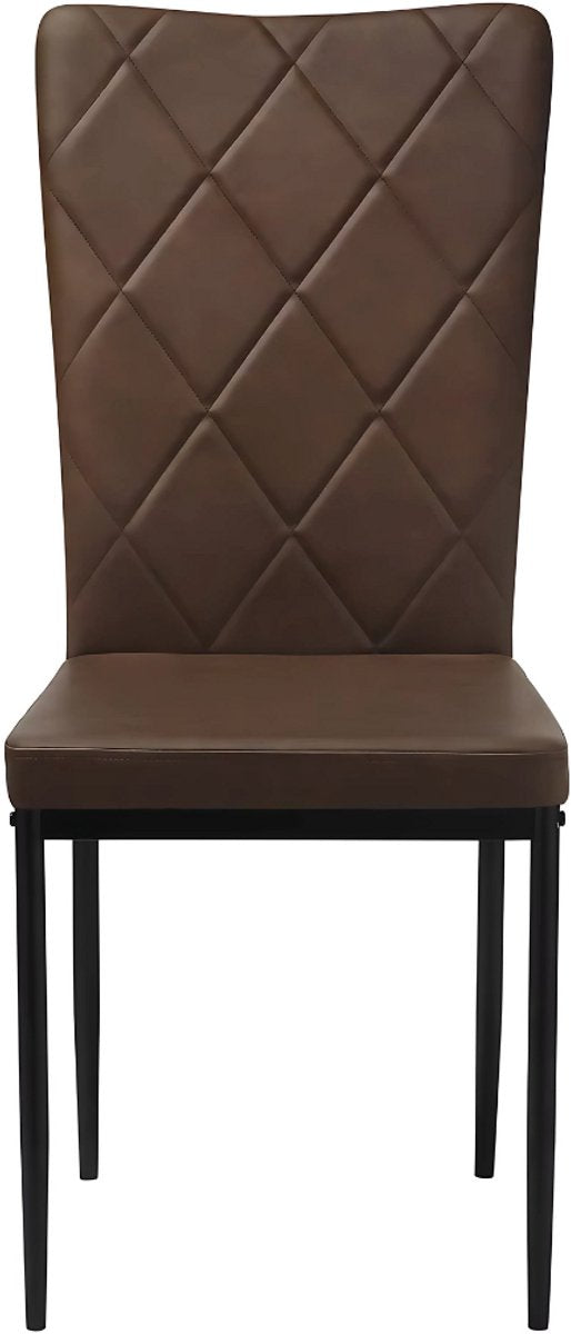 Eetkamerstoelen Delio - Set van 4 - Draaibaar - Fauteuil - Keuken - Voor eettafel - Donkerbruin leer