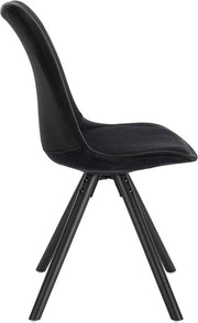 Bezoekersstoelen - Zwart Velvet - Houten poten - Zithoogte 46cm - Set van 2