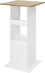 Bartafel - Wit/Eiken - Vierkant - Hout/Metaal - 60x60x112cm