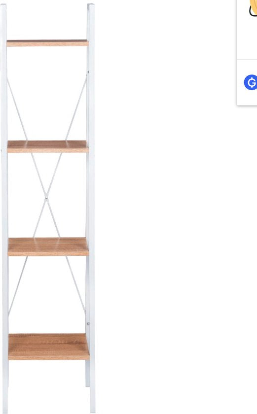 Happyment Boekenkast Liva industrieel - 4 lagen - Bruin - Boekenrek - Woonkamer, slaapkamer en kinderkamer - Hout - Zwart - 34 x 35 x 148 cm