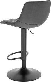 Barkruk Tornia deluxe - Industrial - Donkergrijs - Barkrukken set van 2 - Barstoel Kruk - Barstoelen met rugleuning - Keukenstoel - In hoogte verstelbaar - Velvet