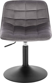 Barkruk Ohio Industrial Donkergrijs - Barkrukken set van 1 - Barstoel Kruk - Barstoelen met rugleuning - Keukenstoel - In hoogte verstelbaar - Velvet