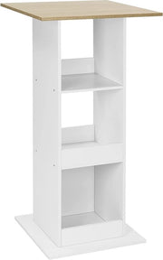 Bartafel - Wit/Eiken - Vierkant - Hout/Metaal - 60x60x112cm