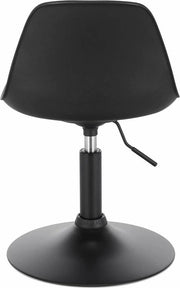 Mini Barkruk Diva - Zwart - Set van 1 - Kleine ronde kruk - Keuken - Barstoel - Kunstleer - Verstelbaar in hoogte - Zithoogte 37-49cm