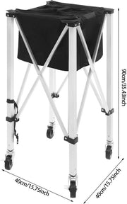 Tennisballen mand - Verrijdbaar - Ballenmand - Hopper - Voor tennis en badminton - Opvouwbare basket
