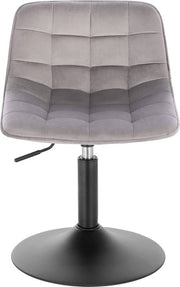 Barkruk Dio Industrial Lichtgrijs - Barkrukken set van 1 - Barstoel Kruk - Barstoelen met rugleuning - Keukenstoel - In hoogte verstelbaar - Velvet