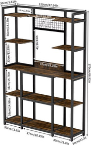 Keukenrek XL - Magnetronrek - Keukenkast staand - Voor keuken & eetkamer - Haken en planken