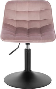 Barkruk Ohiao Industrial Roze - Barkrukken set van 1 - Barstoel Kruk - Barstoelen met rugleuning - Keukenstoel - In hoogte verstelbaar - Velvet